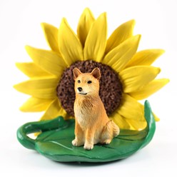 Finnish Spitz Sunflower Dog Breed Figurine