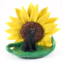 Flat Coated Retriever Sunflower Dog Breed Figurine