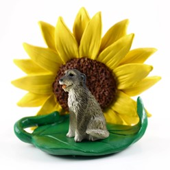 Irish Wolfhound Sunflower Dog Breed Figurine