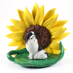 Japanese Chin Sunflower Dog Breed Figurine