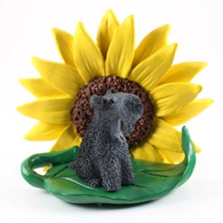 Kerry Blue Terrier Sunflower Dog Breed Figurine