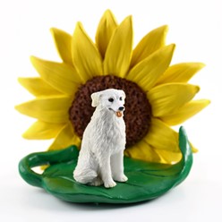 Kuvasz Sunflower Dog Breed Figurine