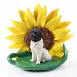 Landseer Sunflower Dog Breed Figurine