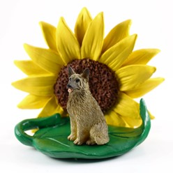 Norwegian Elkhound Sunflower Dog Breed Figurine