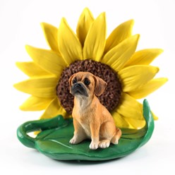 Puggle Sunflower Dog Breed Figurine