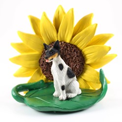 Rat Terrier Sunflower Dog Breed Figurine