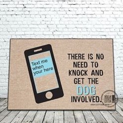 Text Me When You're Here Door Mat