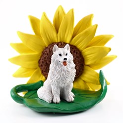 Samoyed Sunflower Dog Breed Figurine