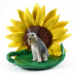 Giant Schnauzer Sunflower Dog Breed Figurine - Click for more breed options