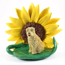 Soft Coated Wheaten Terrier Sunflower Dog Breed Figurine