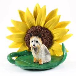 Silky Terrier Sunflower Dog Breed Figurine