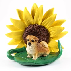 Tibetan Spaniel Sunflower Dog Breed Figurine