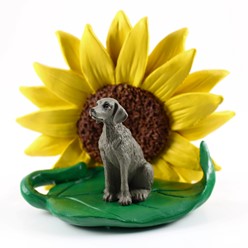 Weimaraner Sunflower Dog Breed Figurine