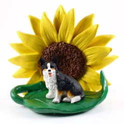 Welsh Corgi Cardigan Sunflower Dog Breed Figurine