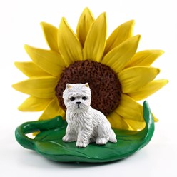 West Highland Terrier Sunflower Dog Breed Figurine