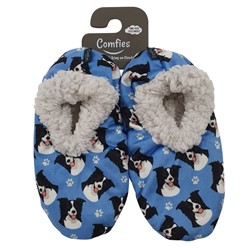 Border Collie Comfies Dog Print Slippers