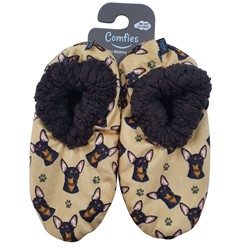 Chihuahua Black Comfies Dog Print Slippers