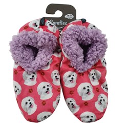 Maltese Comfies Dog Print Slippers