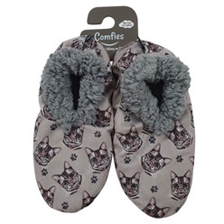 Silver Tabby Cat Print Comfies Slippers