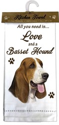 Basset Hound- All you Need is Love and a Basset Hound Kitchen Towel