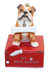 Bulldog My Best Buddy Dog Breed Christmas Ornament