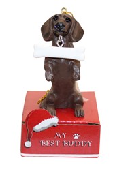 Dachshund Red My Best Buddy Dog Breed Christmas Ornament