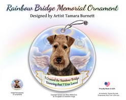Airedale Rainbow Bridge Memorial Ornament