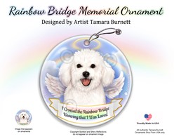 Bichon Rainbow Bridge Memorial Ornament
