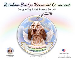 English Setter Rainbow Bridge Memorial Ornament - click for more breed colors