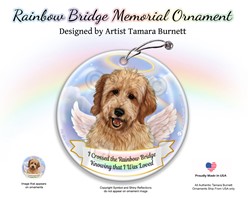 Goldendoodle Rainbow Bridge Memorial Ornament - click for more breed colors