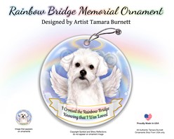 Maltese Rainbow Bridge Memorial Ornament