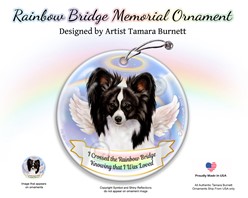 Papillon Rainbow Bridge Memorial Ornament-click for more breed colors