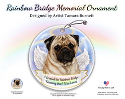 Pug Rainbow Bridge Memorial Ornament - click for more breed colors