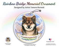 Shiba Inu Dog Rainbow Bridge Memorial Ornament - click for more breed colors