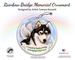 Siberian Husky Dog Rainbow Bridge Memorial Ornament
