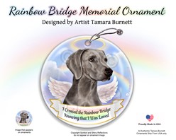 Weimaraner Dog Rainbow Bridge Memorial Ornament