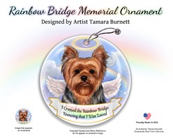 Yorkshire Terrier Dog Rainbow Bridge Memorial Ornament - click for breed colors