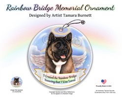 Akita Dog Rainbow Bridge Memorial Ornament - click for more breed colors