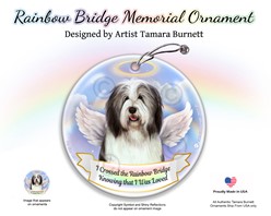 Bearded Collie Dog Rainbow Bridge Memorial Ornament