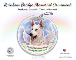 White German Shepherd Dog Rainbow Bridge Memorial Ornament