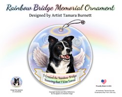 Border Collie Rainbow Bridge Memorial Ornament