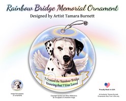 Dalmatian Rainbow Bridge Memorial Ornament - click for more breed colors