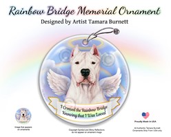 Dogo Argentino Cropped Rainbow Bridge Memorial Ornament
