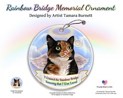 Tortoiseshell Cat Rainbow Bridge Memorial Ornament