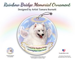 Japanese Spitz Rainbow Bridge Memorial Ornament