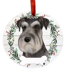 Schnauzer Dog Breed Wreath Christmas Ornament - click for more breed options