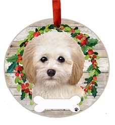 Cockapoo Wreath Dog Breed Christmas Ornament