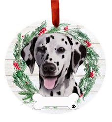 Dalmatian Dog Breed Wreath Christmas Ornament