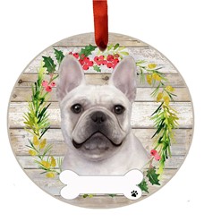 French Bulldog Breed Wreath Christmas Ornament