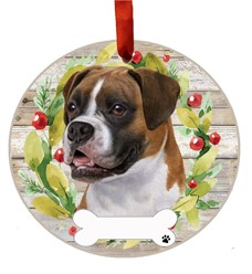 Boxer Dog Wreath Christmas Ornament- click for more options